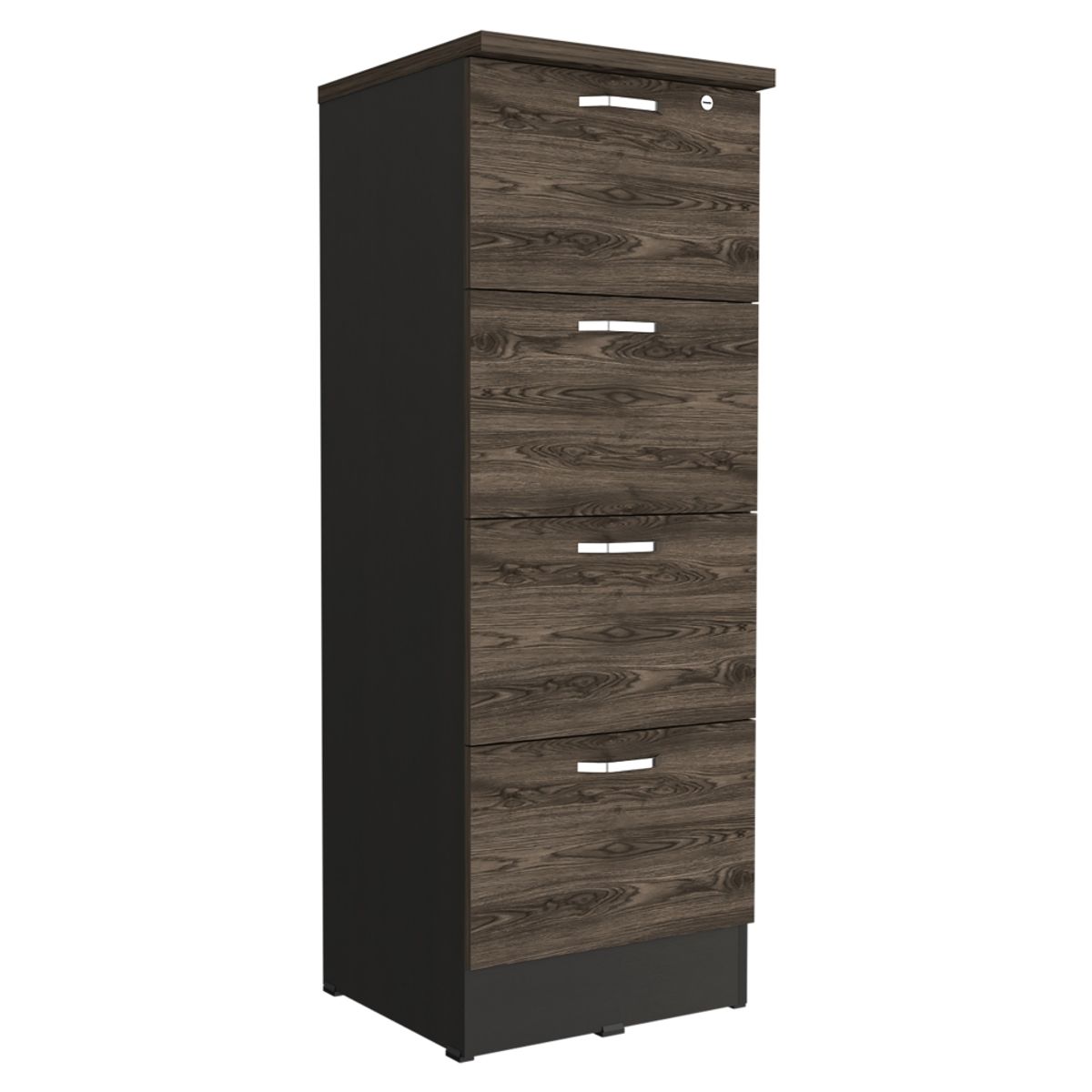 FMFURNITURE - Archivador Home Office 4C Alto - Coñac