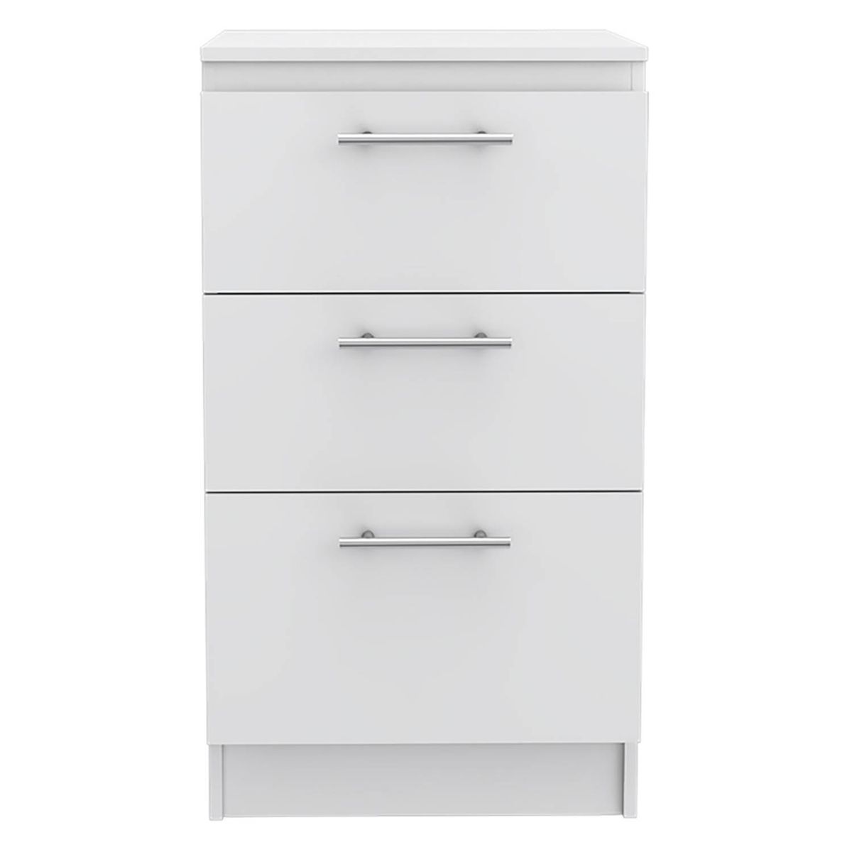 FMFURNITURE - Mueble Base de Cocina 3 Cajones Blanco 150.7x60x40 cm