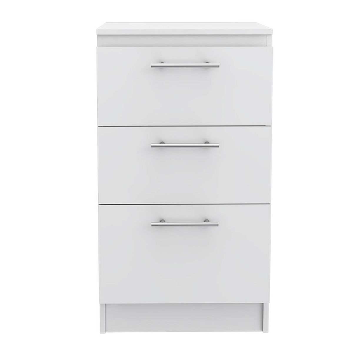 FMFURNITURE - Mueble Base de Cocina 3 Cajones Blanco 150.7x60x40 cm