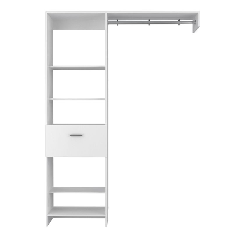 FMFURNITURE - Closet 1 Cajón 5 Repisas Fm-014B - Blanco