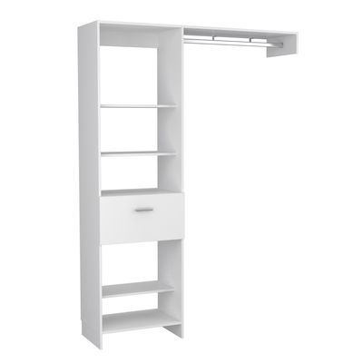 Imagen 2 del producto Closet 1 Cajón 5 Repisas - Blanco 210.6x150x41.5 cm