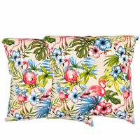 Set 2 cojines lona española 50x50 flamingo beige