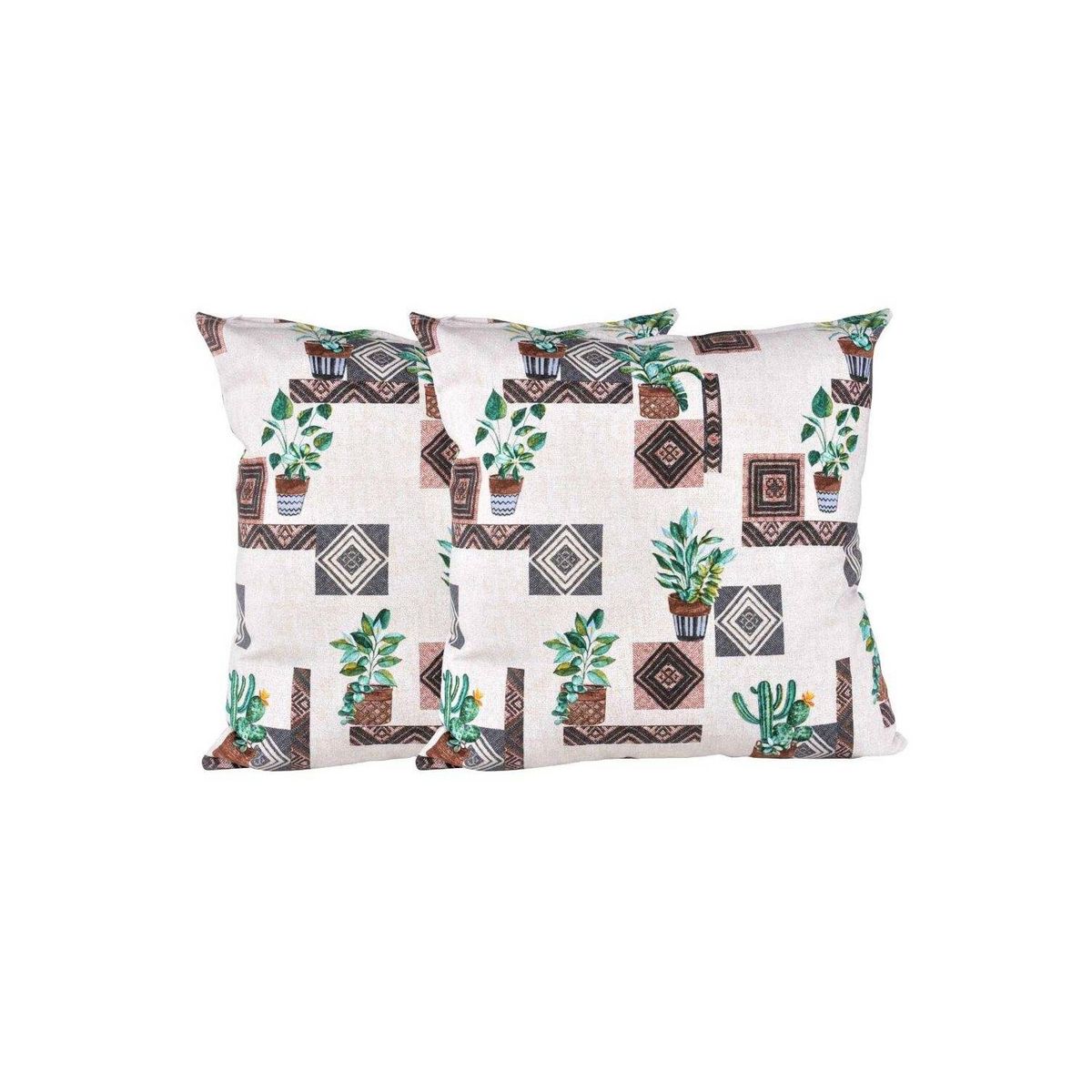 MASEL - Set 2 cojines lona española 50x50 chiapas  beige