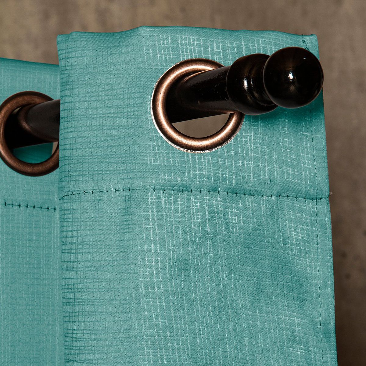 MASEL - Set  2 cortinas embosed  1.40 x 2.25 turquesa