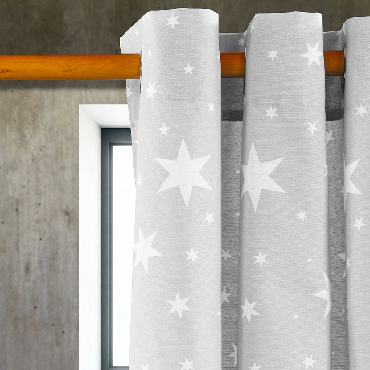 MASEL - Cortina lona  española  estrella  gris  140 x 225
