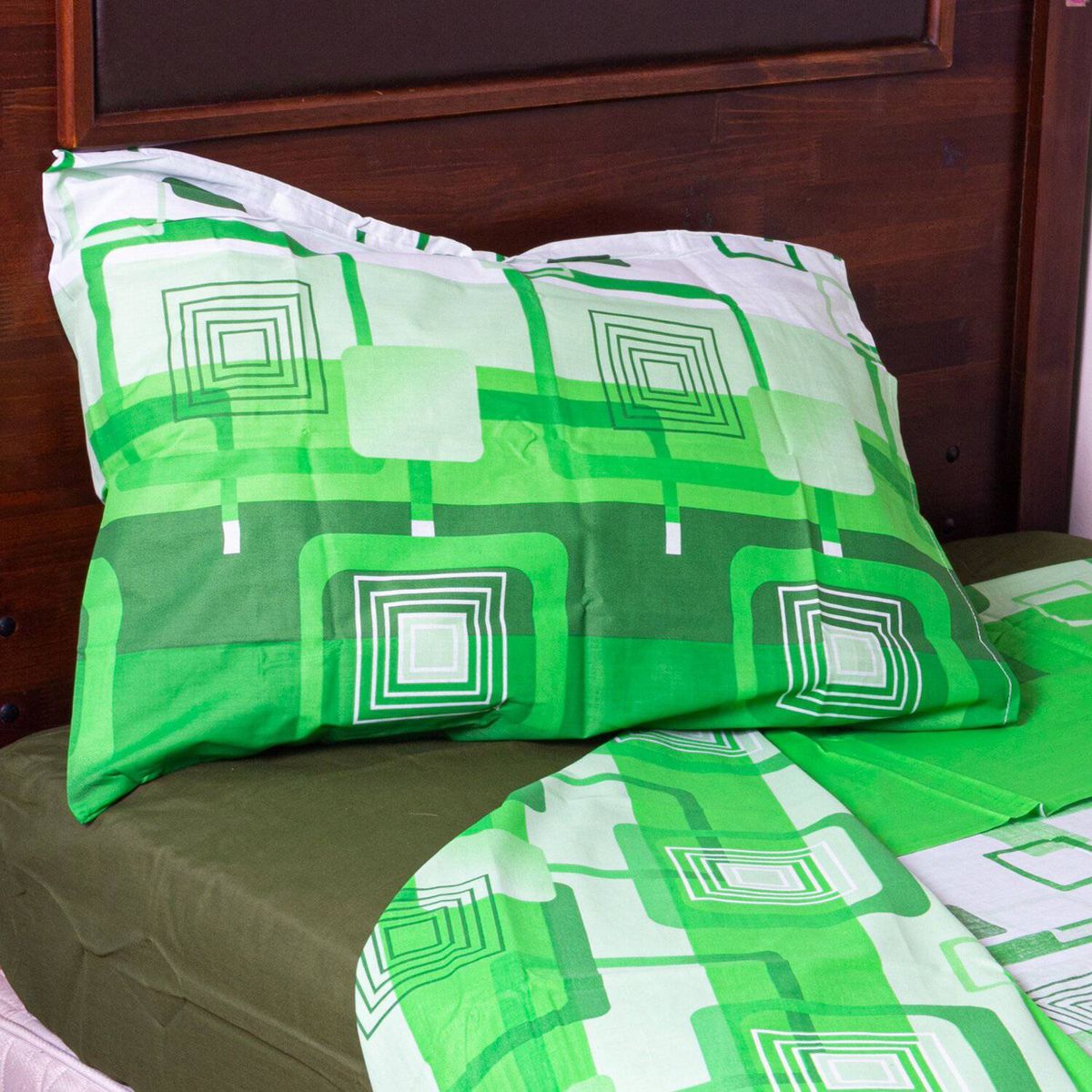 MASEL - Set jgo sabanas cuadros ver  2almohadas eco 50x70