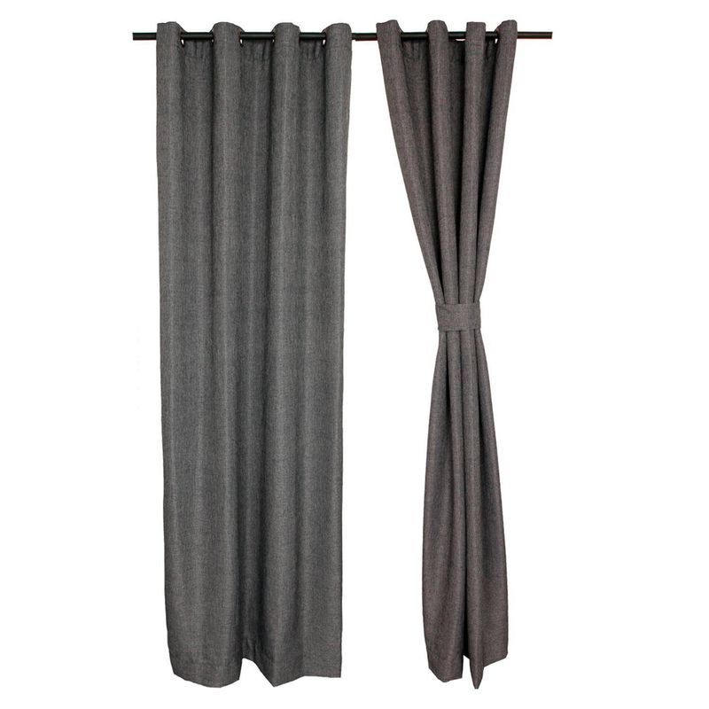 MASEL - Set 2 cortinas de ambiente kikar Gris Oscuro140x225