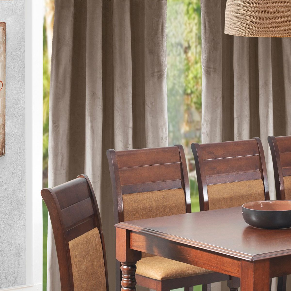 MASEL - Set 2 Cortinas argollas Felpa  new velvet  Beige  140 x 225