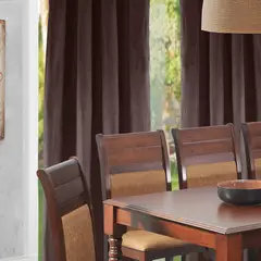 MASEL - Set 2 cortinas argollas new velvet chocolate 140 x 225
