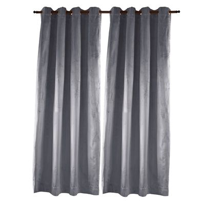 Imagen 2 del producto Set 2 Cortinas argollas new velvet Gris 140 x 225