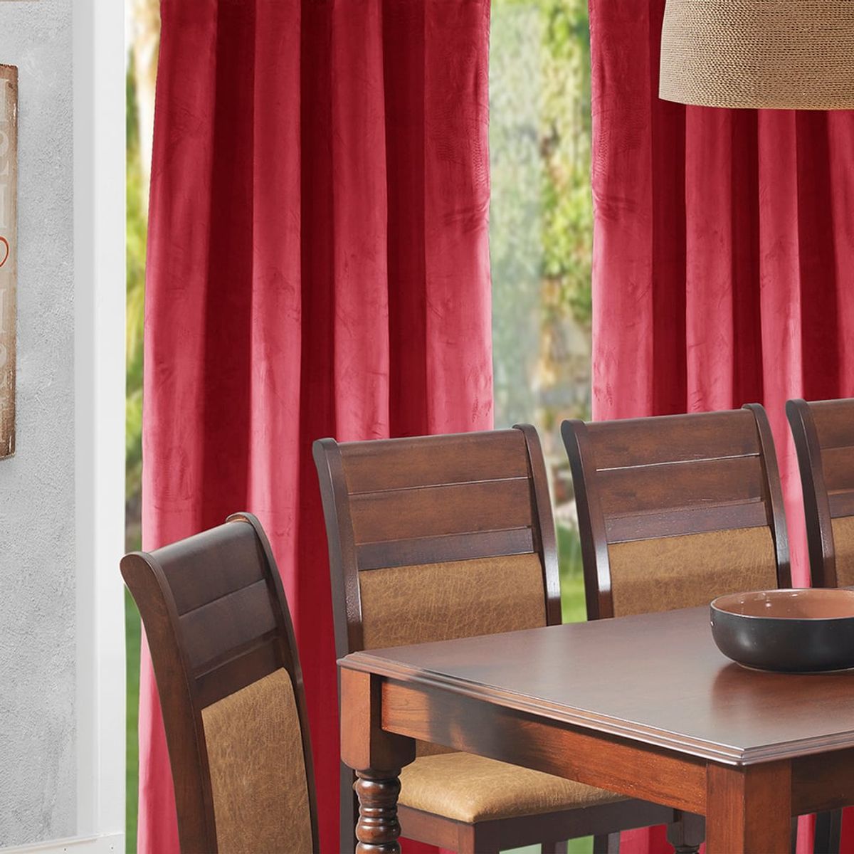 MASEL - Set 2 cortinas argollas new velvet  140 x 225