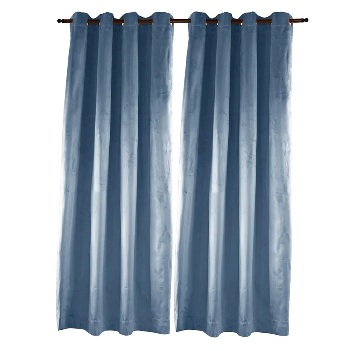 MASEL - Set 2 cortinas argollas new velvet  140 x 225 petroleo