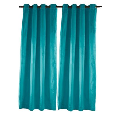 Imagen 2 del producto Set 2 cortinas argollas new velvet Turquesa 140 x 225