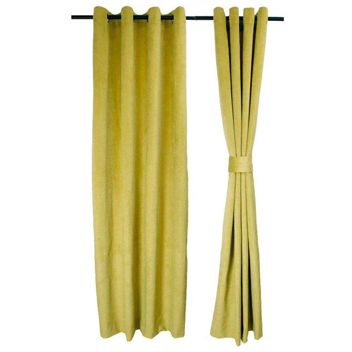 MASEL - Set 2 cortinas argollas new velvet  Pistacho 140 x 225