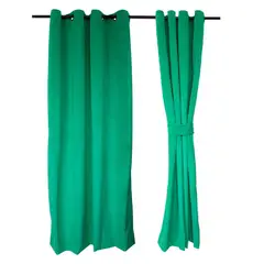 MASEL - Set 2 cortinas argollas new velvet  verde 140 x 225