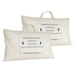 MASEL - Set 2 almohadas pluma natural florentino 50 x 90.