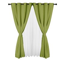 Cortina set yasmin 8 piezas 1.40 x 2.25 pistacho