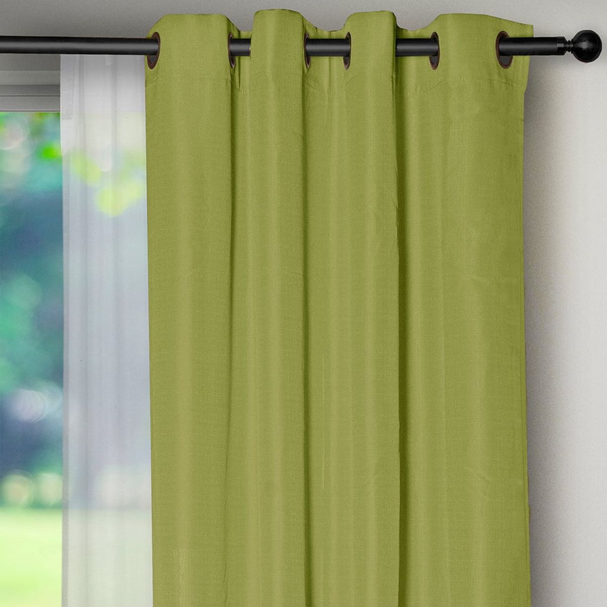 MASEL - Cortina set yasmin 8 piezas 1.40 x 2.25 pistacho