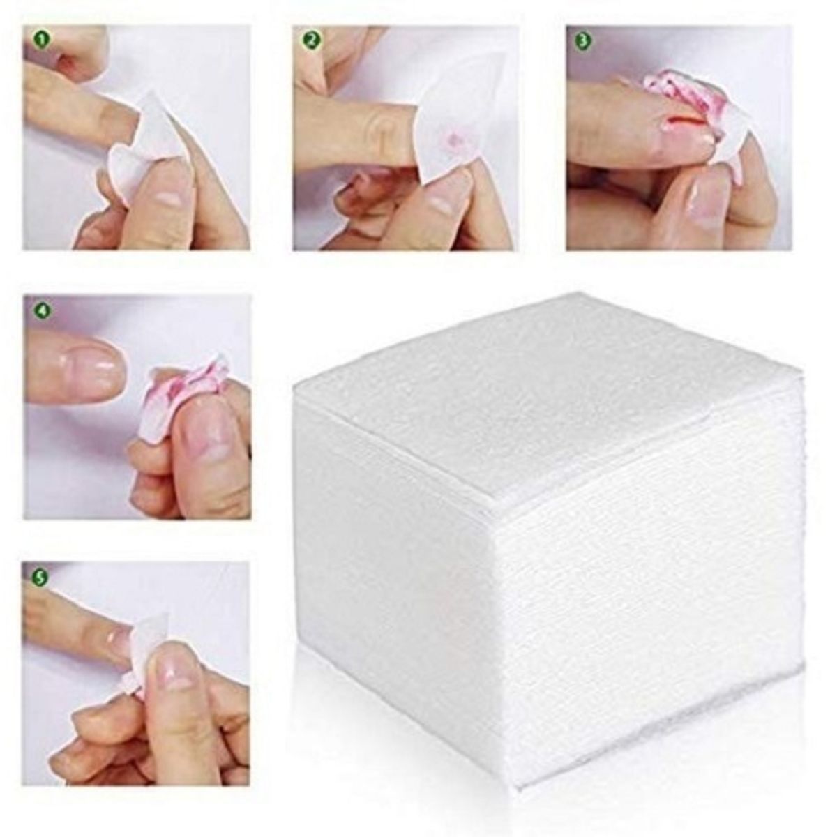 GENERICO - Papel Sin Pelusa 500pcs Limpieza Uñas Pestañas Cejas