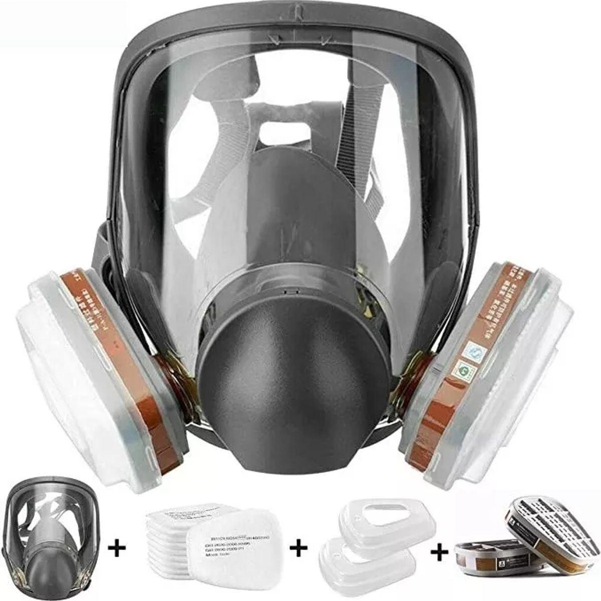 KUANGYE - Mascara Gas Full Face 6800 Máscara Antigás,filtros Gases