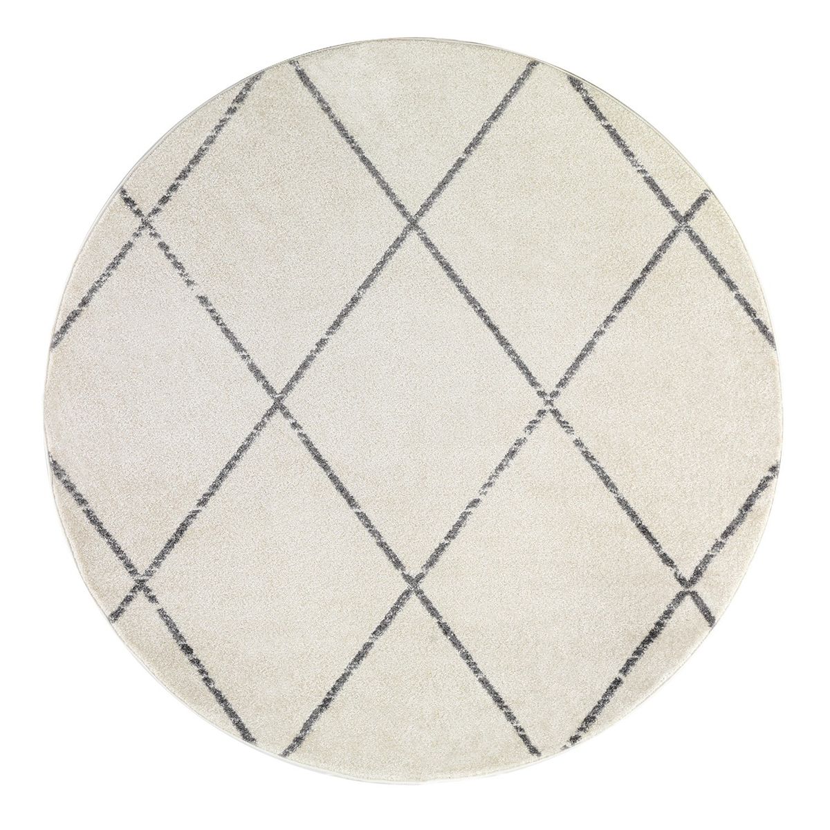 MODA ALFOMBRAS - ALFOMBRA REDONDA FLORIDA BLANCA 160 X 160 CM