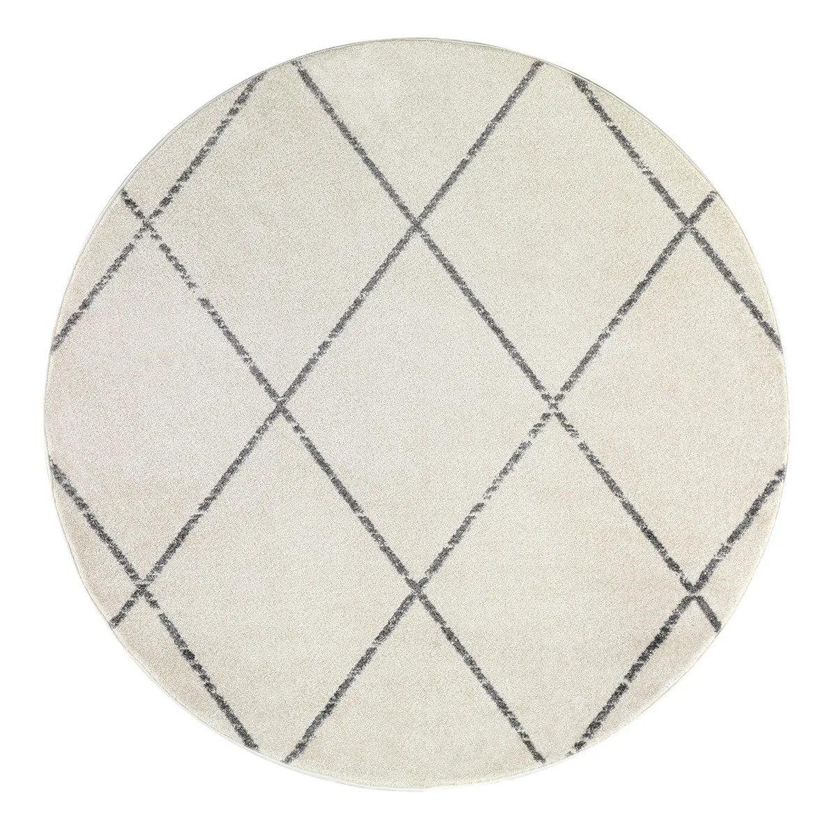 MODA ALFOMBRAS - ALFOMBRA REDONDA FLORIDA BLANCA 160 X 160 CM