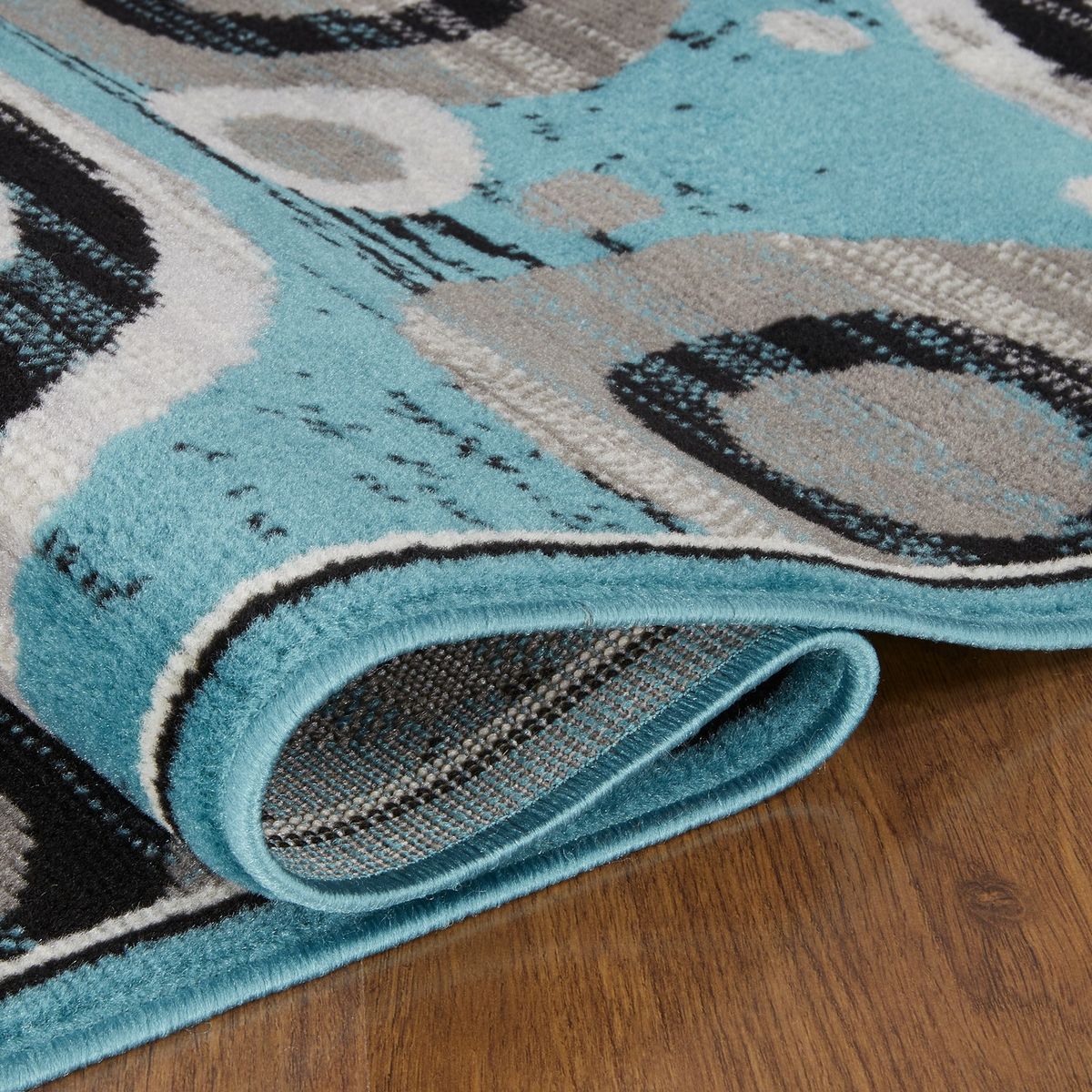 MODA ALFOMBRAS - ALFOMBRA KASHAN KING AZUL 123 cm x 185 cm