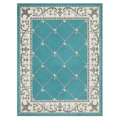 MODA ALFOMBRAS - ALFOMBRA KASHAN KING AZUL 123 cm x 185 cm