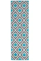 MODA ALFOMBRAS - Alfombra Pasillo Kashan King Azul 66 CM X 430 CM