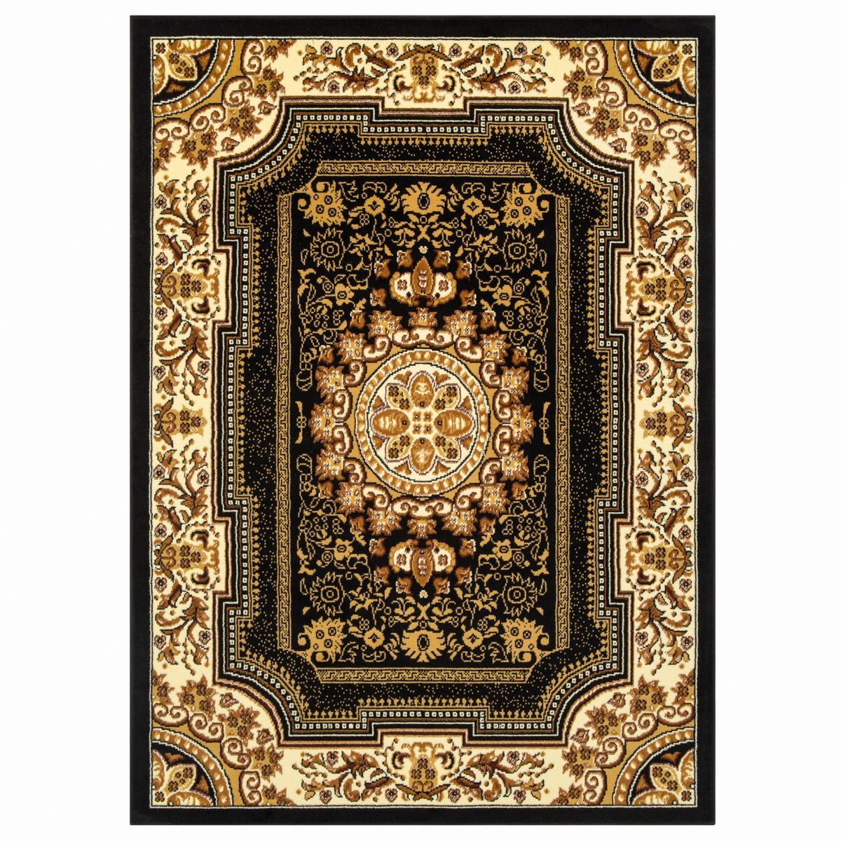 MODA ALFOMBRAS - Alfombra Kashan King Negra 123 CM X 185 CM