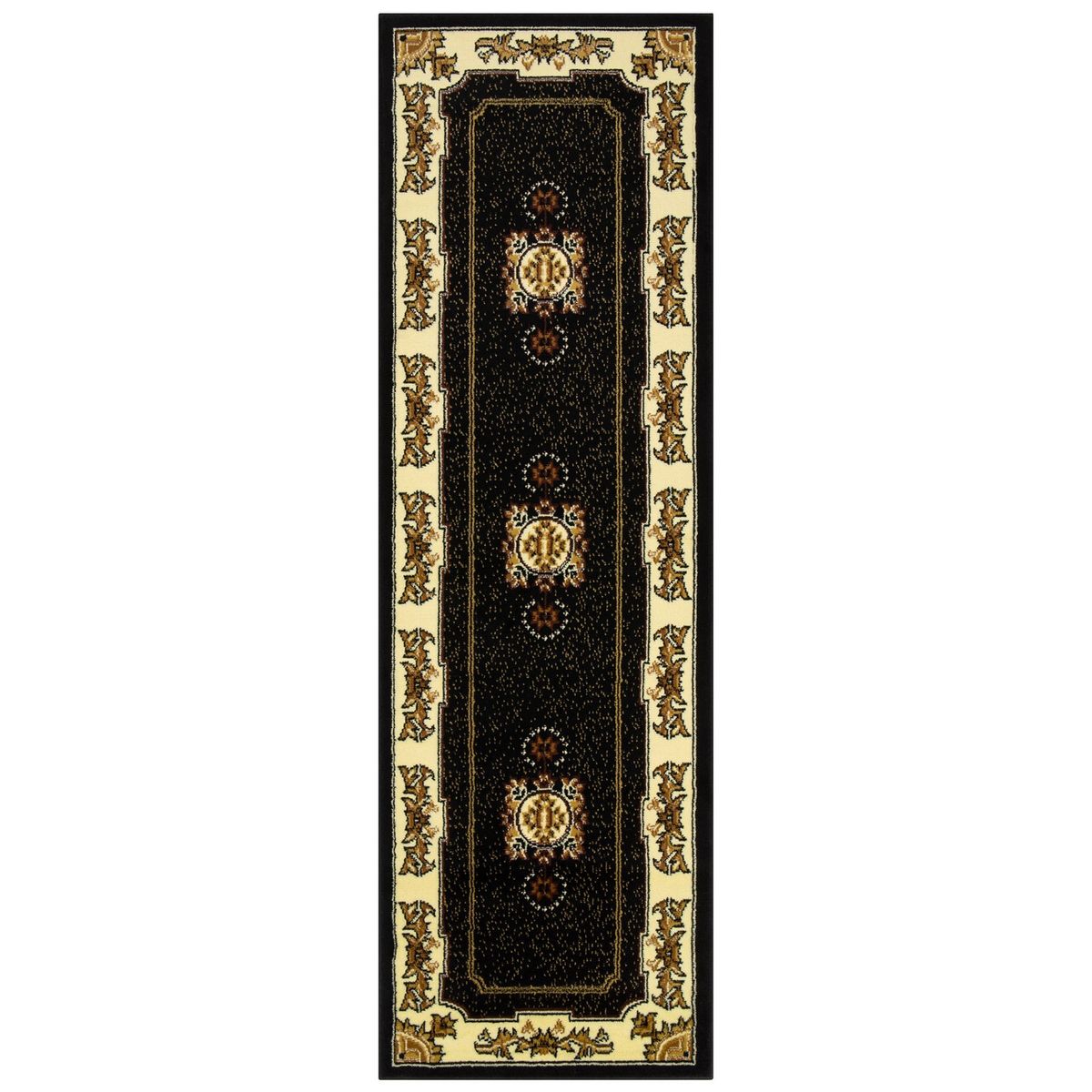 MODA ALFOMBRAS - Alfombra Pasillo Kashan King Negra 66 CM X 430 CM