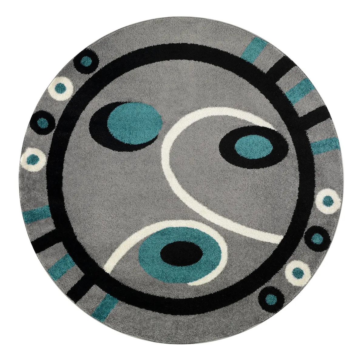 MODA ALFOMBRAS - ALFOMBRA REDONDA FLORIDA AZUL 160 X 160 CM