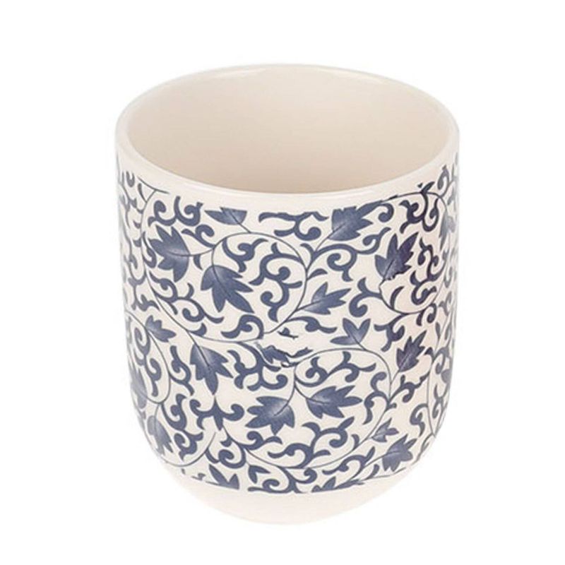 HOMEWELL - Taza diseño azul oriental sin asa de loza 125ml