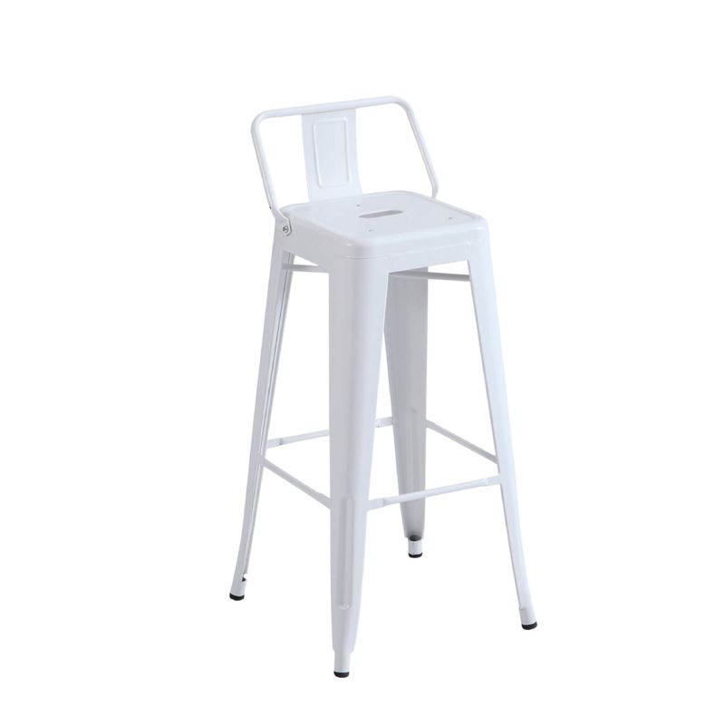 LUMAX - Piso Taburete Tolix Con Respaldo Blanco