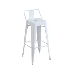 LUMAX - Piso Taburete Tolix Con Respaldo Blanco