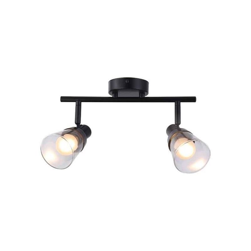 BP - Lámpara Techo Barra Caeli 2 Luces Negro Mate Vidrio BYP