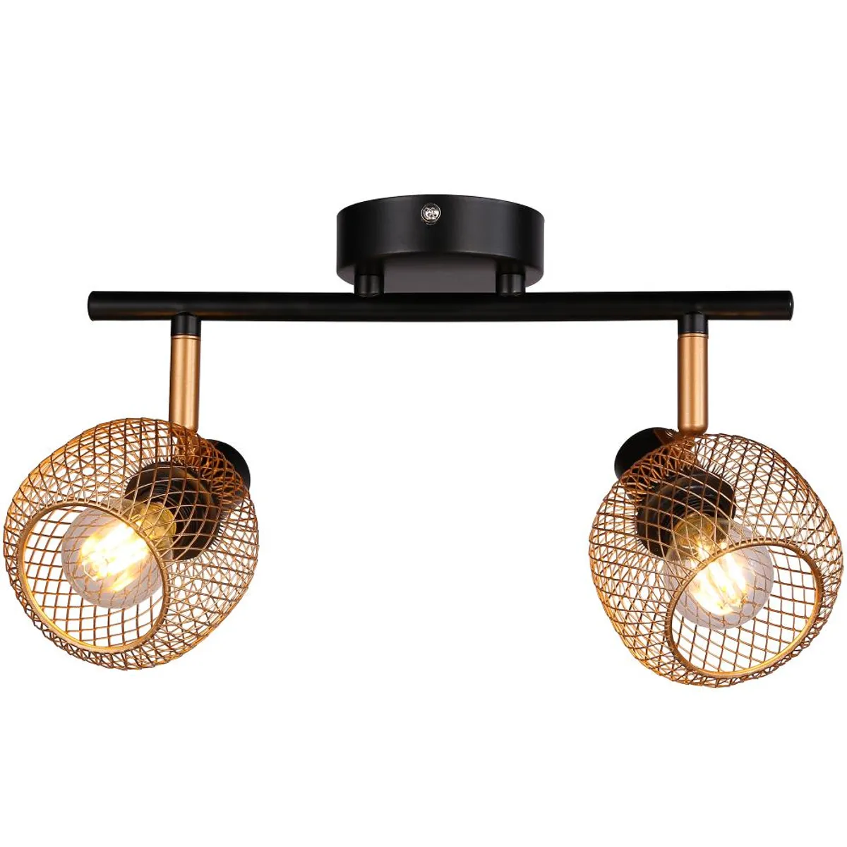 BP ILUMINACION - Foco Sobrepuesto Indo Malla 2 Luces Dorado Mate BP