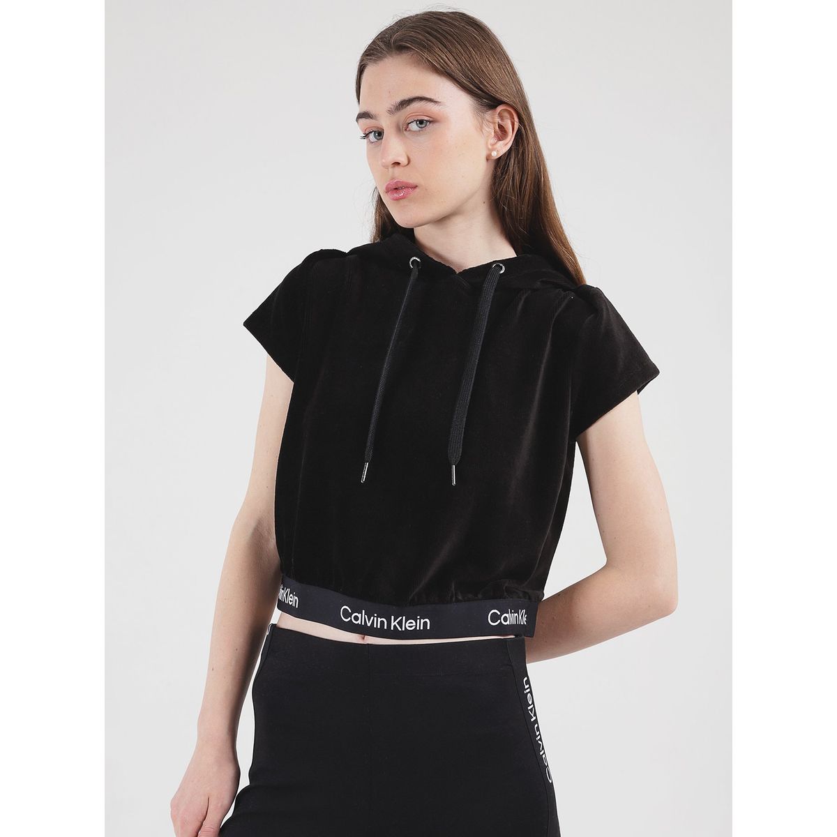 CALVIN KLEIN - Polerón Logo Elastic Negro Calvin Klein