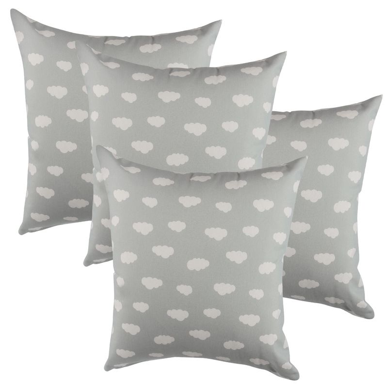 MASEL - Set 4 Cojines Lona Nube  50 X 50 gris