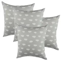 MASEL - Set 4 Cojines Lona Nube 50 X 50 gris