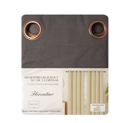 Imagen 2 del producto Set 2 black out microfibra gris oscuro 140 x 225