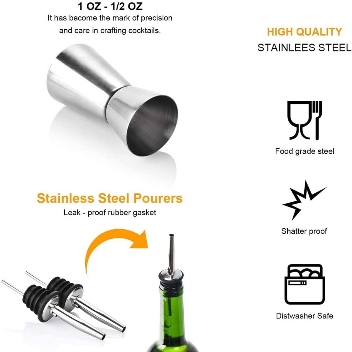 GENERICO - Juego De Coctelera Inoxidable Profesional Para Bar 8 Piezas…