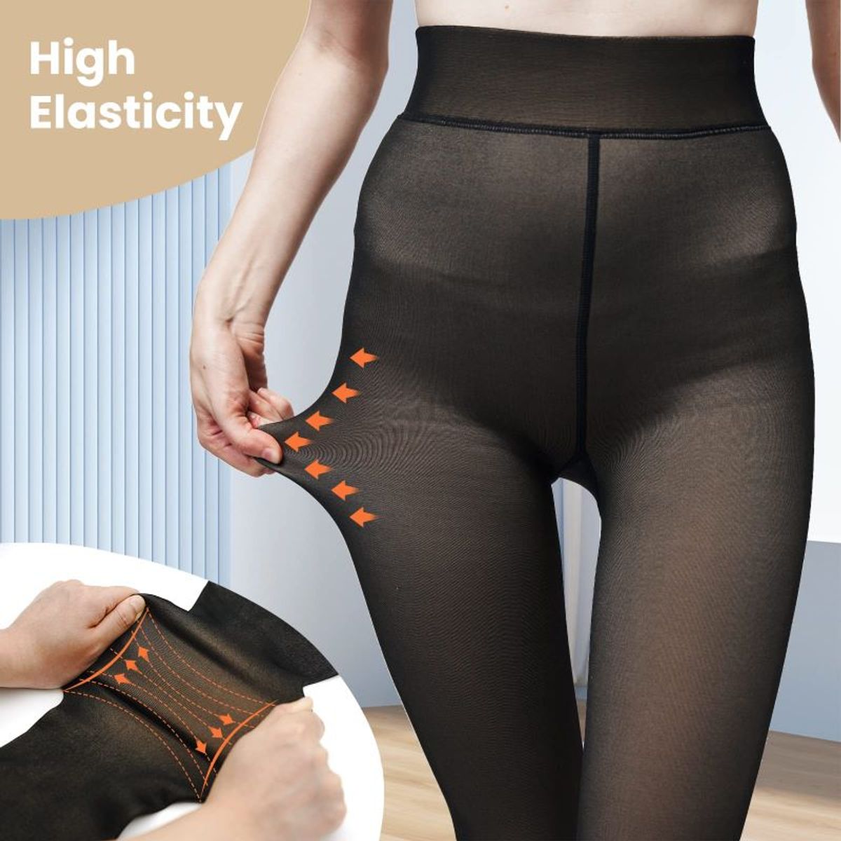 EVERSO - Pack 3 Calzas Efecto Piel Con Chiporro Mujer.