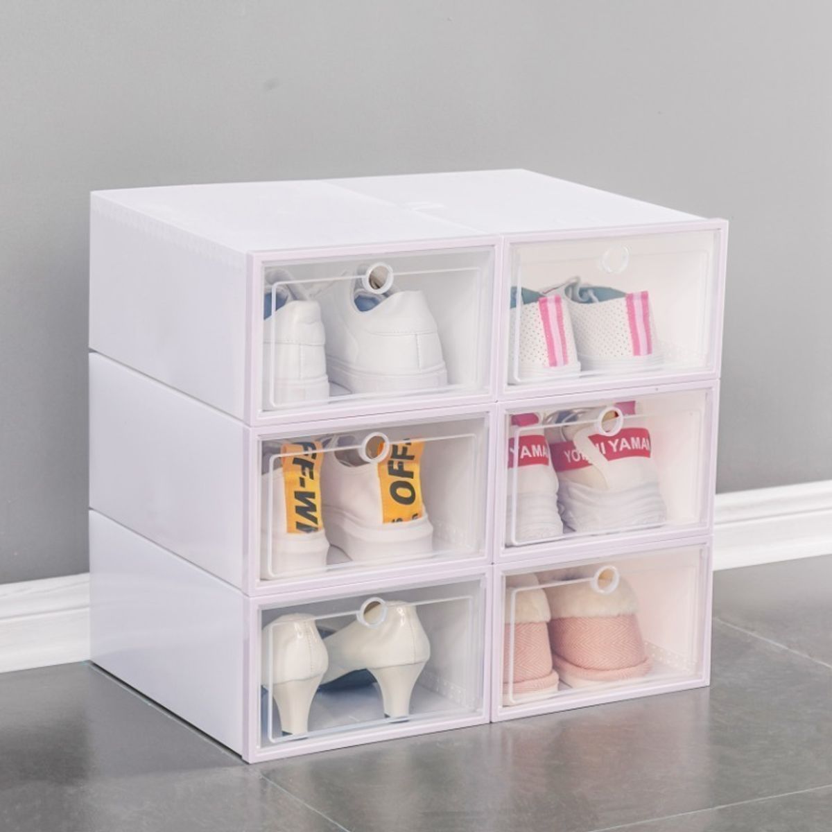 U BUY - Set 6 Caja Para Zapatos Organizador Armarble Apilable Flippe