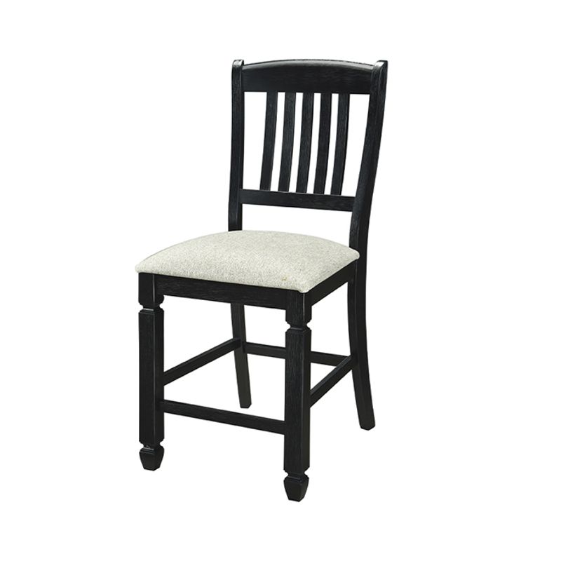 GENERICO - TABURETE TAPIZADO VERMONT OLD BLACK / 2 Unidades ( 50 x 60 x 107 cm)