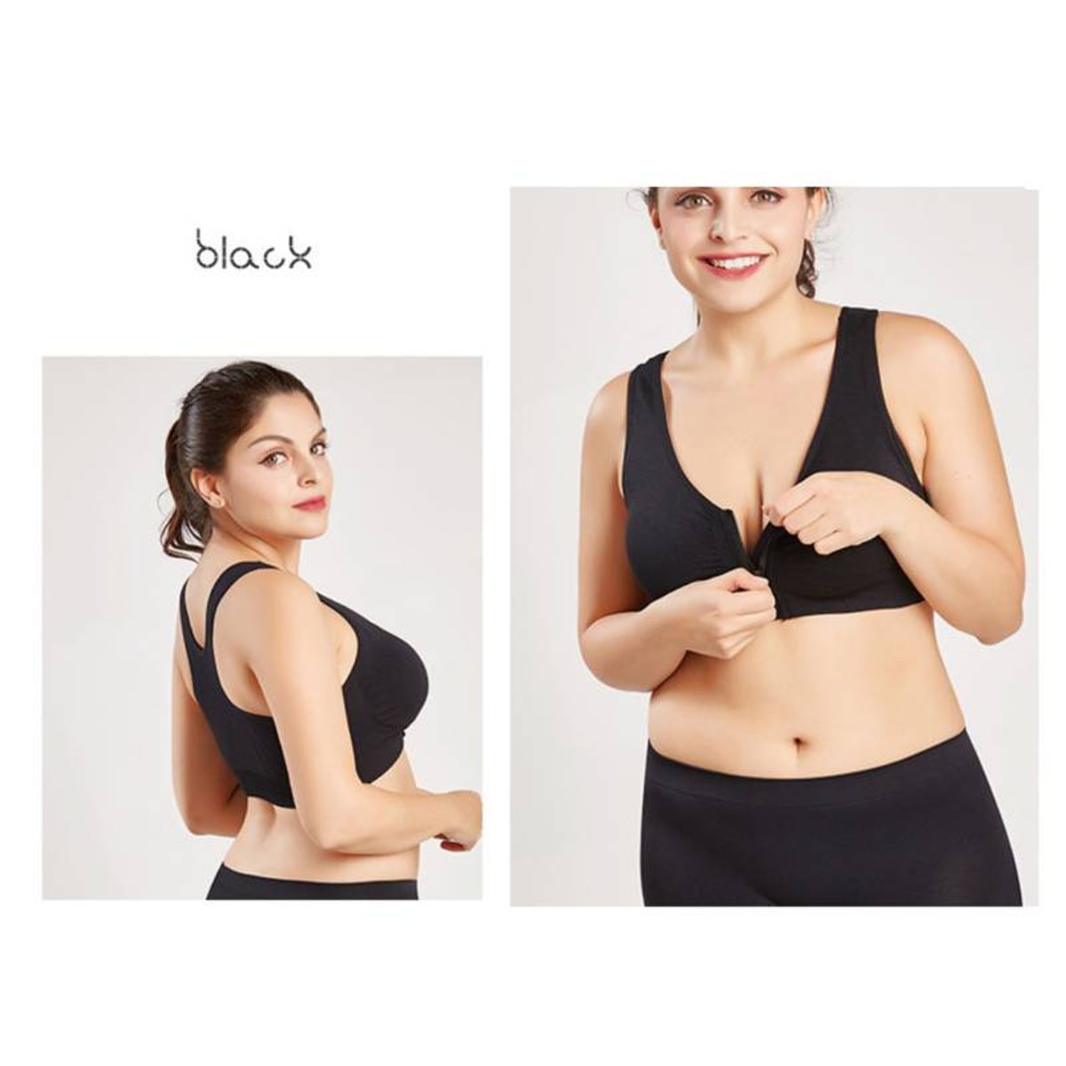 EVERSO - Sostén Deportivo Push Up Sin Costuras Con Cierre