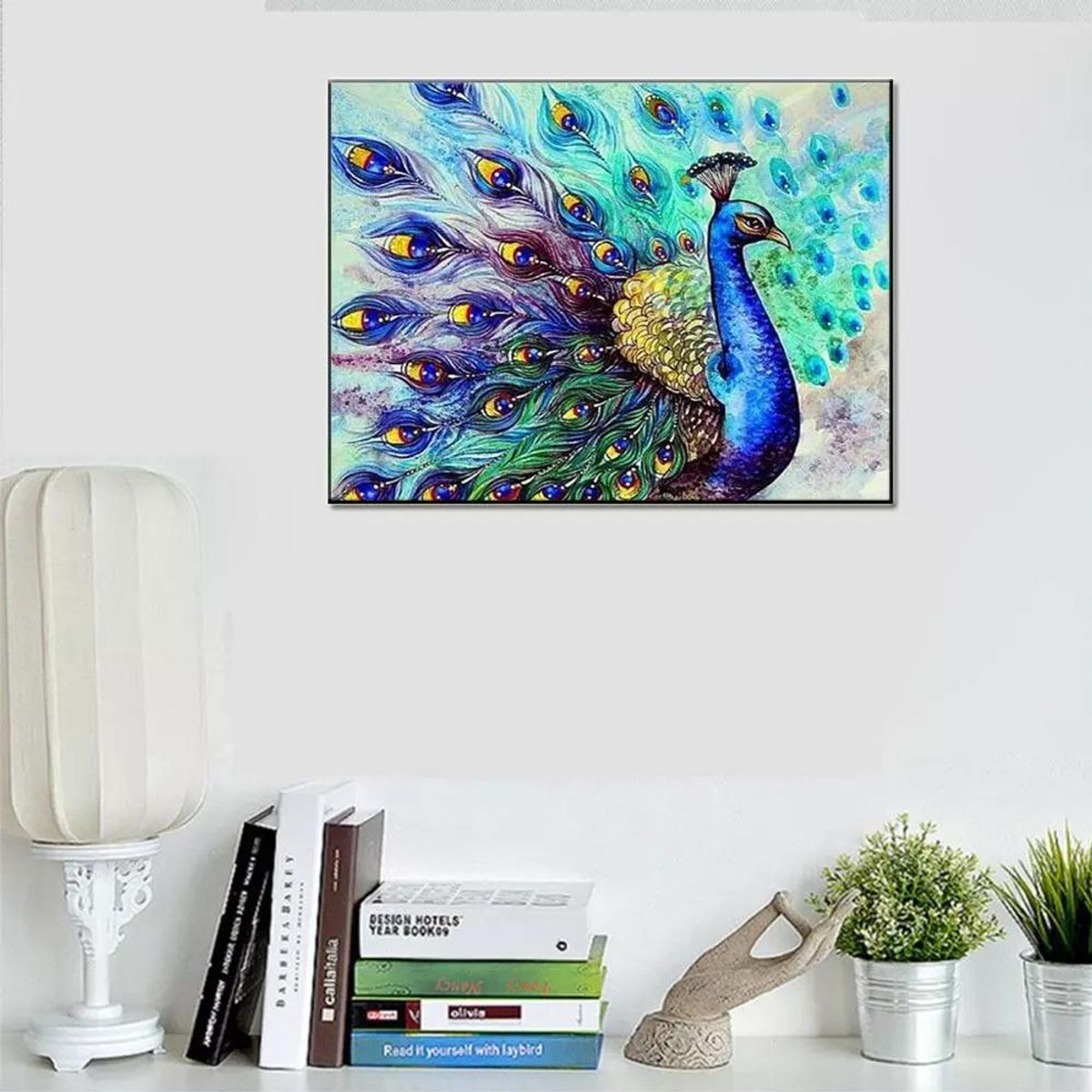 FUN AT HOME LO DIVERTIDO DE ESTAR EN CASA - Diamond Painting Pavo Real 40x30 Pintura Diamante Cuadrado