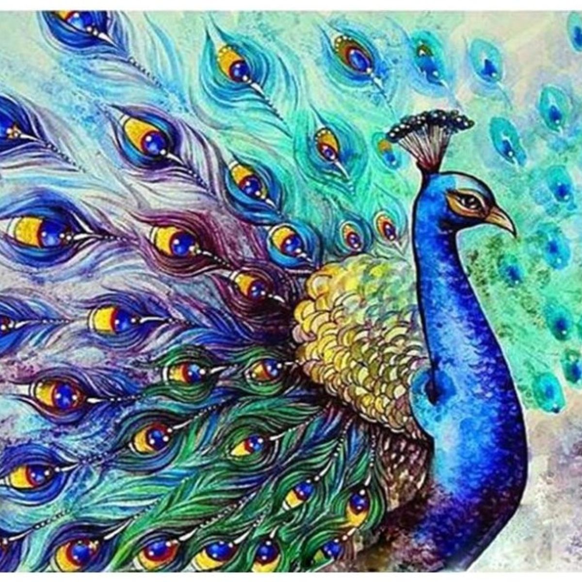 FUN AT HOME LO DIVERTIDO DE ESTAR EN CASA - Diamond Painting Pavo Real 40x30 Pintura Diamante Cuadrado