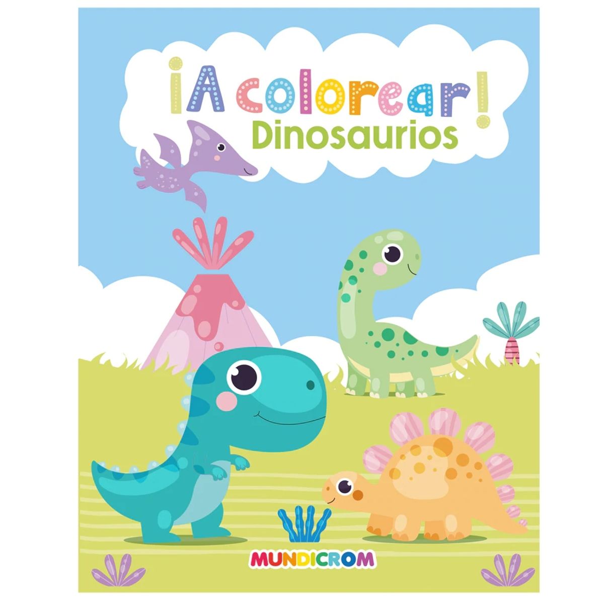 MUNDICROM - Colección ¡a Colorear! 3 Libros, Dinosaurios-transportes-animales - Mundicrom