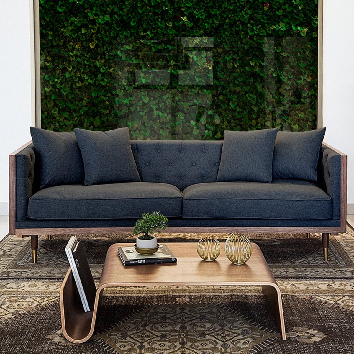 THE POPULAR DESIGN - SOFA 3C WOODBOX GRAFITO